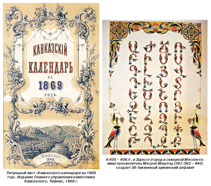Армянские периодические издания  по «Кавказскому календарю» на 1851 – 1917 гг. 